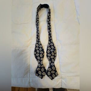 Vintage Beau Brummel Silk Blue & White Bow Tie
